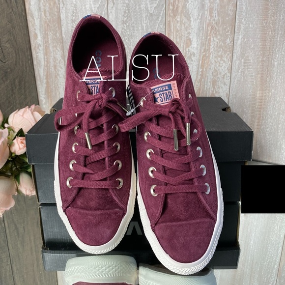 Converse Ctas Suede Dark Burgundy Low Top W AUTHEN - Picture 4 of 8